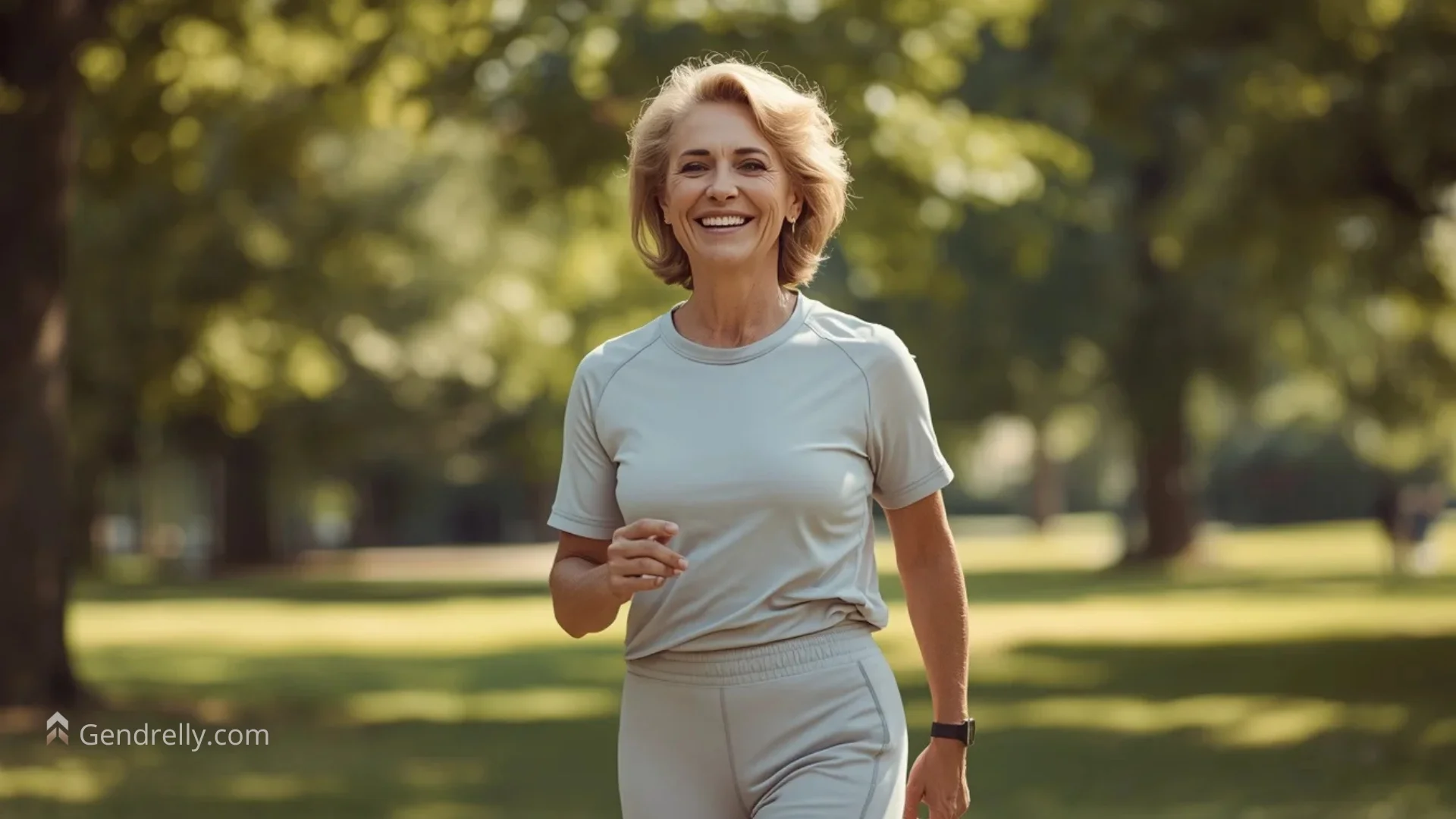 Energized American woman in her mid-40s outdoors representing the results reported by CitrusBurn users after 8 to 12 weeks of consistent use including weight loss improved energy and reduced cravings