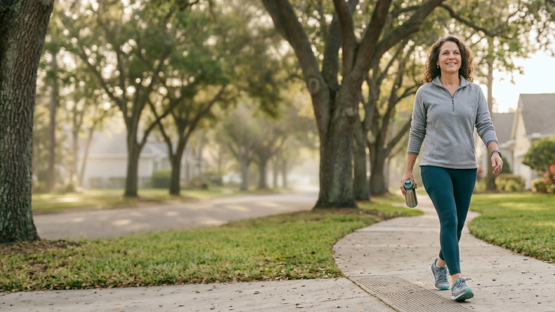 American adult over 40 walking outside in the morning representing daily habits for healthy blood sugar and lifestyle changes that many adults make but still experience energy crashes cravings and blood sugar instability reviewed at Gendrelly wellness portal for an educational article about why healthy habits support blood sugar but may not explain why some adults over 40 remain stuck despite consistent effort and the GLUT4 glucose transport mechanism that researchers believe may be the missing piece.