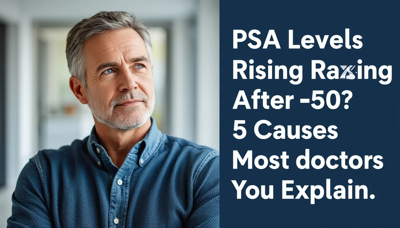American man in his early 60s with a thoughtful expression representing rising PSA levels affecting US men over 50 and the 5 biological causes most doctors never explain. Cover image for the PSA health guide reviewed at Gendrelly wellness portal for American men.
